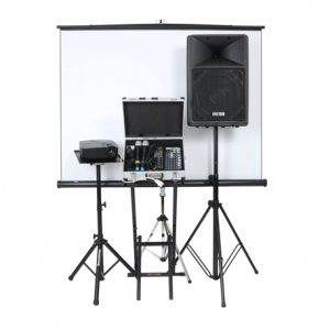 ערכת קריוקי (רמקול 15") + מקרן ומסך